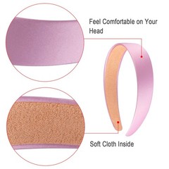 SIQUK 12 Pieces Satin Headbands 1 Inch Wide 1 Count (Pack of 12), Multicolor