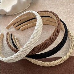 Knitted Fashion Plain Hair Bands Non Slip Wide Elastic 0.6 Inch 4 PCS