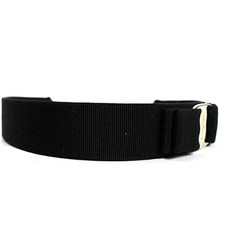 Authentic Salvatore Ferragamo Vara Ribbon Headband, Black and Silver,