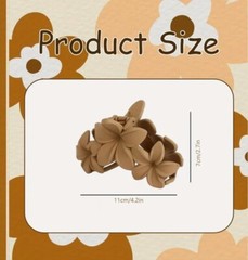 Black & Ivory Flower Hair Claw Hair Clip Non Slip All Hair Types Strong Set Of 2