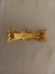 Vintage Hair Clip Barrette Metal Gold & Rhinestone Design