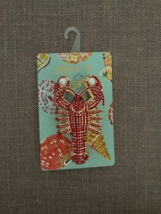 Piper K Red & Gold Lobster Claw Hair Clip Mini Rhinestone Gems Brand New