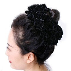 1Pc Muslim Women Fluffy Velvet Hijab Scrunchies Solid Color Plain Big Hair Ring/
