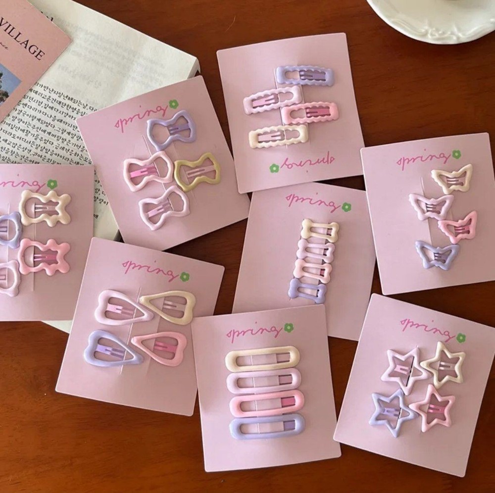 4 packs for just $3.17 Spring Pastel Hair Clips Set, Assorted Shapes,