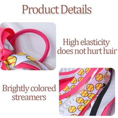 Softball Hair Ties with Ribbons Pink Hair Accessories for Women Softball Ribb…