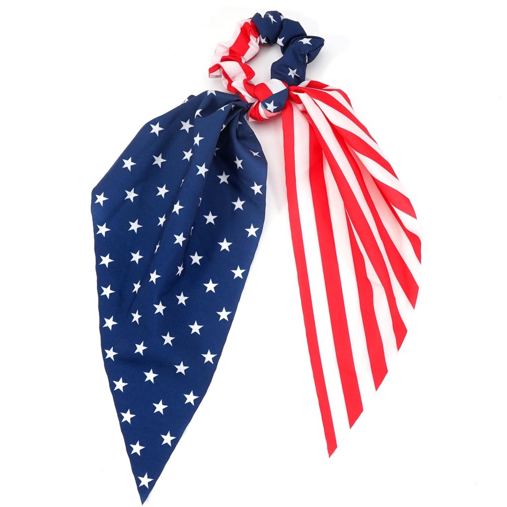 4th of July Hair Ties for Women Girls Independence Day American Flag Hair Scr…