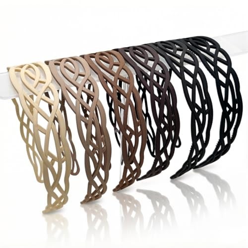 Lattice Design Plastic Headbands for Women Girls, Neutral Color Nuetral color