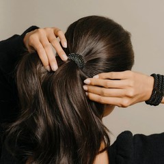 Ponytail Holders Set of 8 – Black Hair Ties for Secure, Gentle Hold, Perfect for