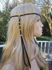 Ponytail Holders Genuine Leather Hair Wraps Ties Beads Hair ties Braided style