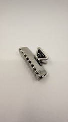 Prada Milano Silver Metal Hair Claw Clip Triangle Logo Barrette Italy G2U