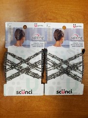 2 Pack: Scunci Effortless Beauty Upzing Beaded Clip *SILVER* (1480-R8P8b)