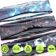 Mens Headbands 3 Packs Guys Sweatband D: Black+White, Black+Blue, Black+Red