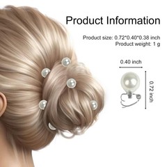 30Pcs Pearl Hair Clips Slide Bridal Accessory Geometric Snap Hairpins Barrette