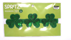 Shamrock Green Sequined Elastic Headband St. Patrick’s Day Lucky Clover Irish