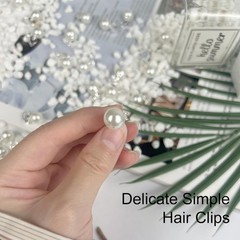 30Pcs Pearl Hair Clips Slide Bridal Accessory Geometric Snap Hairpins Barrette