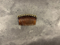 5 Vintage Ornamental Gold Tone and brown Hair Combs