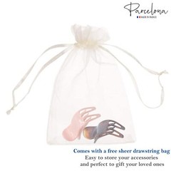 Parcelona French Simply Bear Paw Medium 3” Cellulose Set of 2 Hair Claw Clips