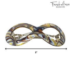 French Amie Infinity Loop 3” Cellulose Handmade Automatic Hair Barrette