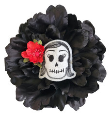 Dia de Los Muertos Barette Sugar Skull Floral Halloween Headdress Festival Goth