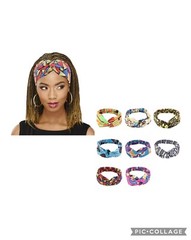 8 Pieces African Headband Boho Printed Headbands Yoga Sports Workout Headbands