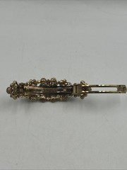 New Gold Tone Flower Rhinestone Brown & Gold Color Hair Clip Barrette