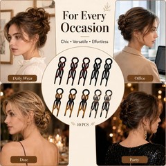 10 Pcs French Hair Clips for Women, Elegant 1 Count (Pack of 10), Multicolor