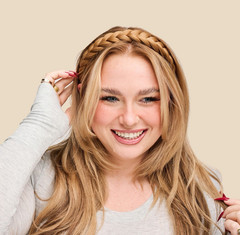 Madison Braids 5 Strand Headband Ashy Highlighted Blonde Adjustable 20-23”