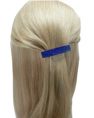 Set of 5 Vintage Crystal Bar Barrettes Sparkly Bridal Thick Hair Hairclip 0004-5