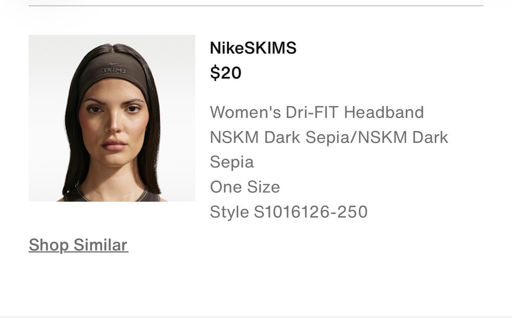 100% AUTHENTIC Nike x Skims Headband Brown / Dark Sepia – Brand New