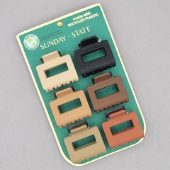 Sunday State 6 Pack Matte Neutral Hair Claw Clips