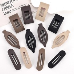 12 Pack Flat Hair Clips for 1 Count (Pack of 12), Black, Brown, Khaki, White