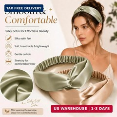 MTLEE 9 Pieces Elastic Hair Wraps and Adjustable Satin Headbands Twisted Turban