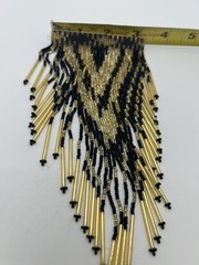 Hand-Beaded Fringe Barrette Hair Clip Festival Wear Western Wear Black Gold