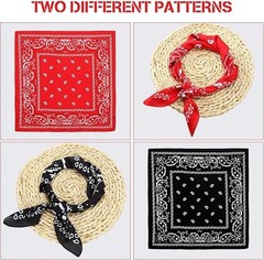 4 Pcs 27” Square Satin Bandanas for Women, Paisley Head Scarves Neck Hair Wrap