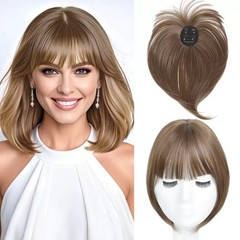 4cmx6cm cap 100% heat resistant synthetic fiber hair topper clip in, 25cm, 30g