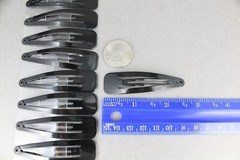 Black set pack of 12 metal hair accessory clips snap barrettes 2 5/8″ wide