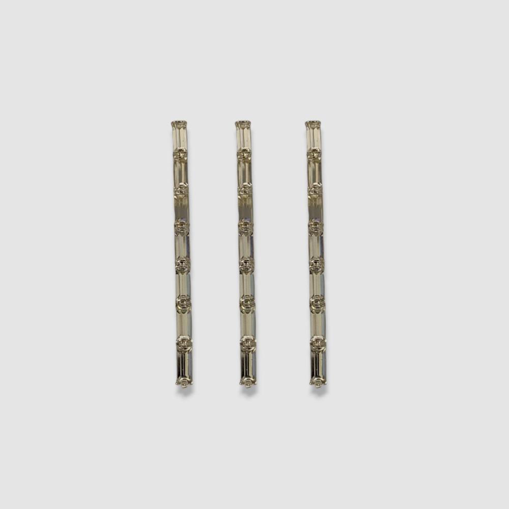 $198 Auden Women’s Silver set Of 3 Stella Crystal Bobby Pins