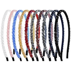 10 Pack Rhinestone Headbands – Sparkly Beaded Headbands with Crystal, Glitter Rh