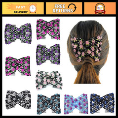 Double Clips Hair Combs for Bun Making – Stretch Side Combs, 6-Pack Styling Tool