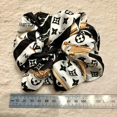 Exclusive Promotional Scrunchie Black and white Monogram Style