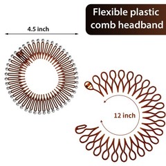 WILLBOND 14 Pcs Flexible Circle Headbands Circular Stretch Comb with Tooth Co…