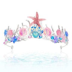 Mermaid Crown for Women Starfish Tiara Seashell Crown Mermaid Party Birthday Dec