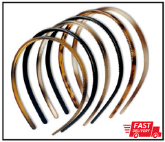 6-Pack Multi-Color Plastic Skinny Headbands with Teeth Comb for Women and Girls
