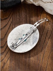 Western Equestrian Antique Silver HEART HAIR BARRETTE