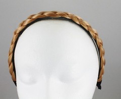 Dk Blonde Strawberry Reddish braid faux hair headband braided plaits 3/4″ wide