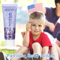 250Th Red White and Blue Patriotic Face Glitter,Fourth of July Star Hair Glitter