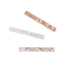 Barrette Lot Hair Clip Trio Resin Plated Rose Gray Ivory 8 Other Reasons Runway