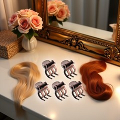 5 Pcs Mini Metal Hair Claw Clips, Clamp Side Bangs Clip Black