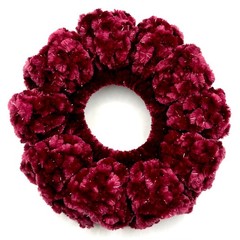 Sparkle Crimson Red Plush Crochet Velvet Scrunchies, Durable, Soft Polyester