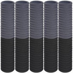 150 Pcs Elastic Hair Ties No Damage for Thick & Thin Hair, Ponytail Black/Gray
